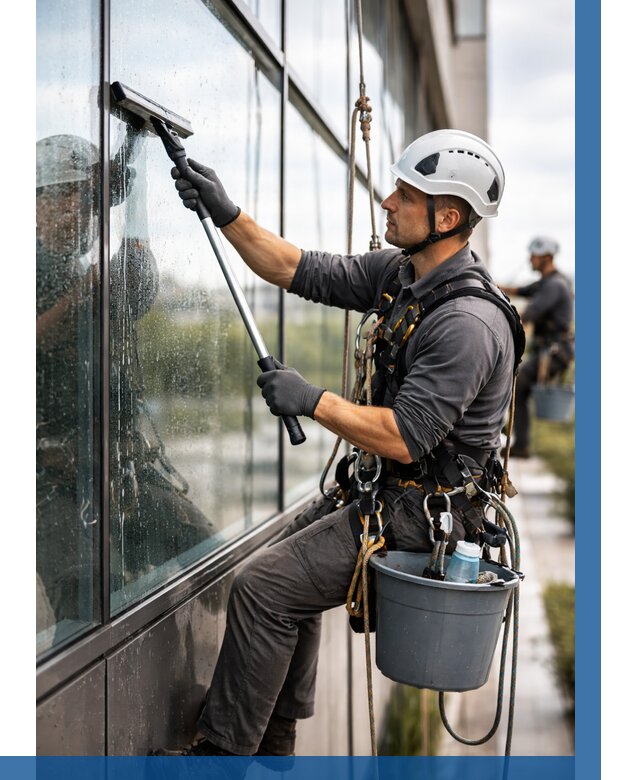 Мойка стеклянных фасадов в Йошкаре-Ола от 205 р. | ВЫСОТНИК-Шкр