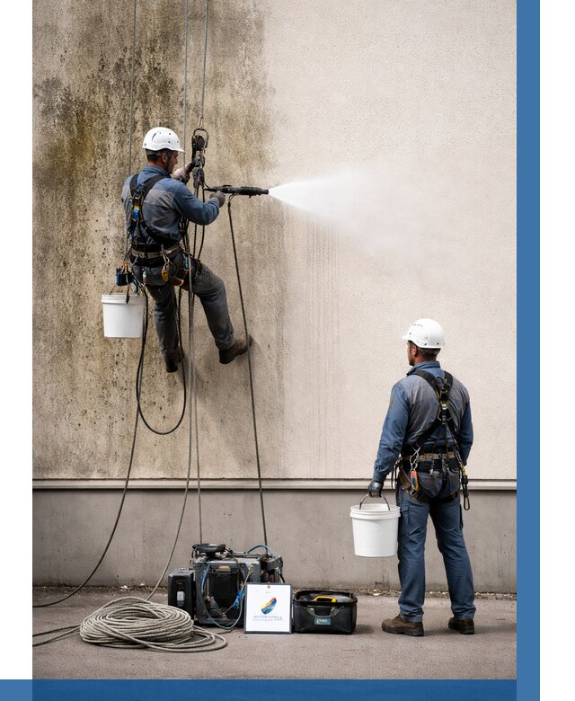 Очистка фасада от плесени в Йошкаре-Ола от 307 р. | ВЫСОТНИК-Шкр