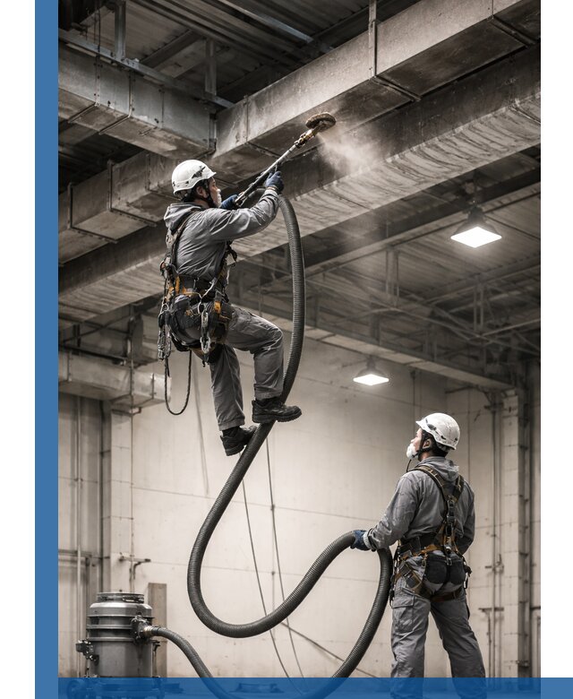 Обеспыливание потолочных конструкций в Йошкаре-Ола промышленным альпинизмом