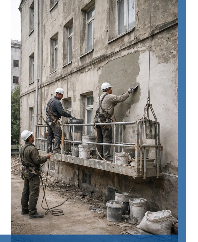 Капитальный ремонт фасада в Йошкаре-Ола от 4295 р. | ВЫСОТНИК-Шкр