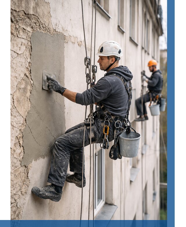Восстановление штукатурки фасада в Йошкаре-Ола от 1227 р. | ВЫСОТНИК-Шкр