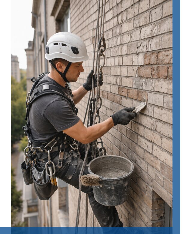 Ремонт кирпичной кладки фасада в Йошкаре-Ола от 1841 р. | ВЫСОТНИК-Шкр