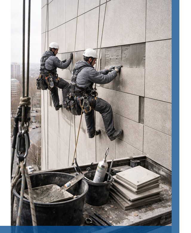 Ремонт фасада из керамогранита в Йошкаре-Ола от 2557 р. | ВЫСОТНИК-Шкр