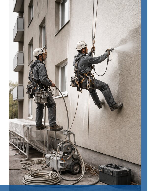 Безвоздушная покраска фасада в Йошкаре-Ола от 225 р/м² | ВЫСОТНИК-Шкр