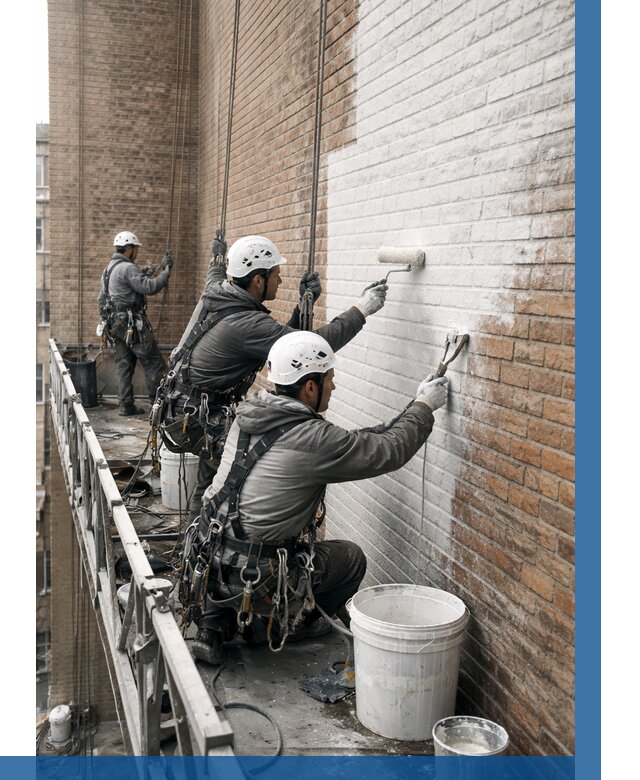 Покраска кирпичного фасада в Йошкаре-Ола от 358 р. | ВЫСОТНИК-Шкр