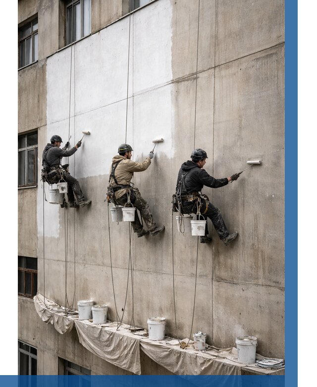 Покраска бетонного фасада в Йошкаре-Ола от 358 р за м2 | ВЫСОТНИК-Шкр