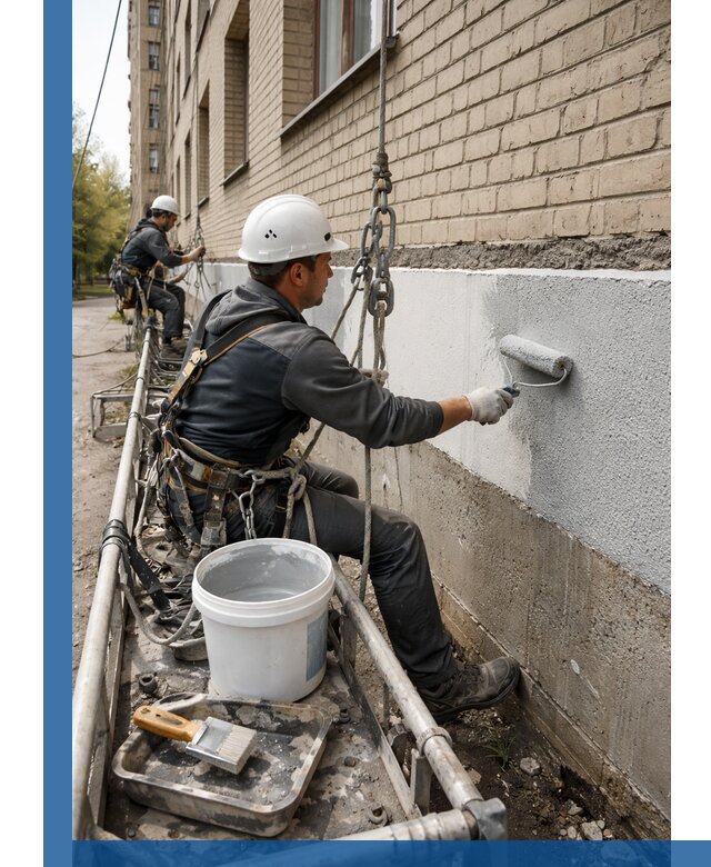 Окраска цоколя здания в Йошкаре-Ола профессионально и надежно