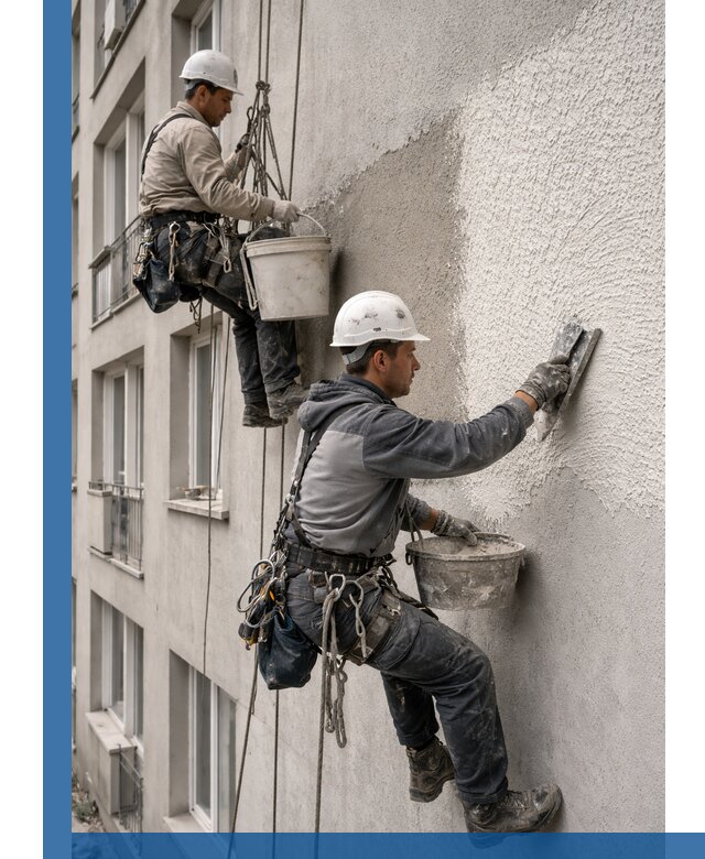 Нанесение декоративной штукатурки короед на фасад в Йошкаре-Ола