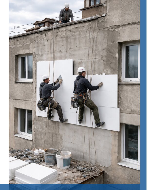 Утепление фасада пенополистиролом в Йошкаре-Ола от 1841 р. | ВЫСОТНИК-Шкр