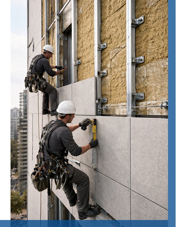 Монтаж вентилируемого фасада в Йошкаре-Ола от 3579 р. | ВЫСОТНИК-Шкр