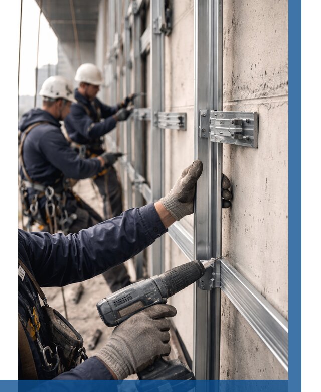 Монтаж подсистемы вентфасада в Йошкаре-Ола от 869 р. | ВЫСОТНИК-Шкр