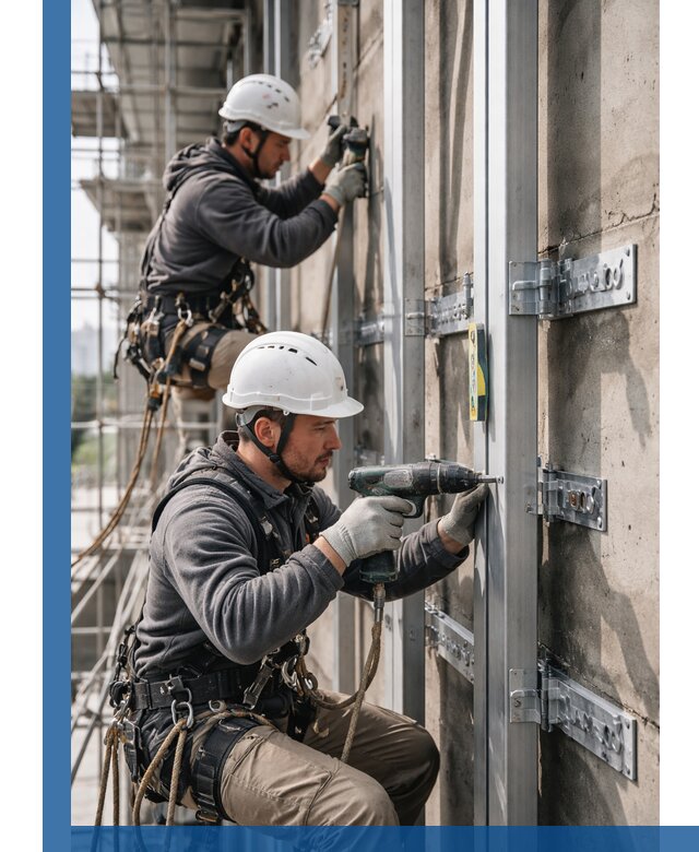 Монтаж и крепление подсистемы вентфасада в Йошкаре-Ола