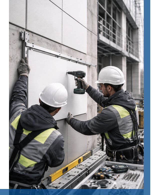 Монтаж композитных панелей фасада в Йошкаре-Ола от 2557 р. | ВЫСОТНИК-Шкр