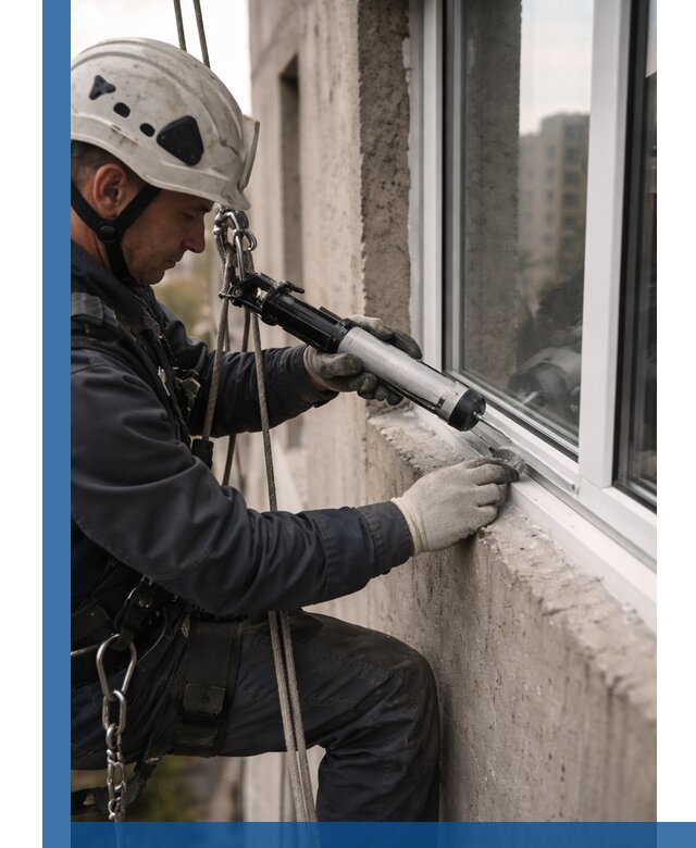 Герметизация оконных швов снаружи в Йошкаре-Ола профессионально