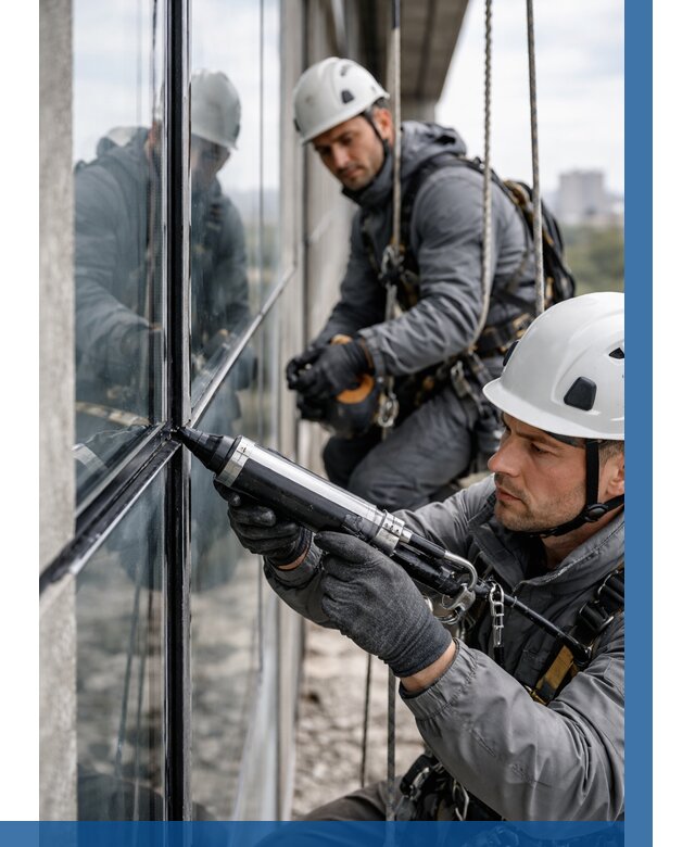 Герметизация витражных швов в Йошкаре-Ола от 665 р. | ВЫСОТНИК-Шкр