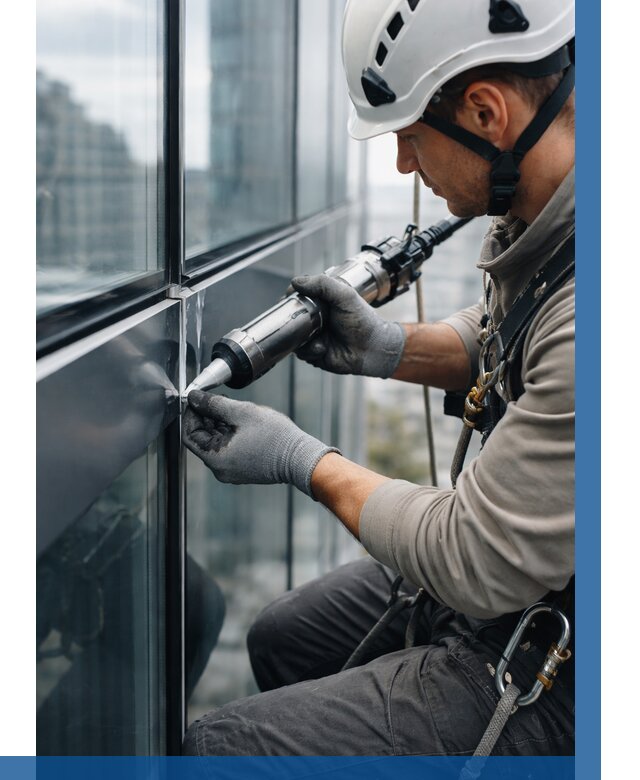 Герметизация стыков витража в Йошкаре-Ола от 1227 р. | ВЫСОТНИК-Шкр