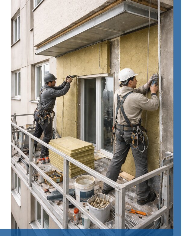 Утепление балкона снаружи в Йошкаре-Ола от 1636 р. под ключ ВЫСОТНИК-Шкр