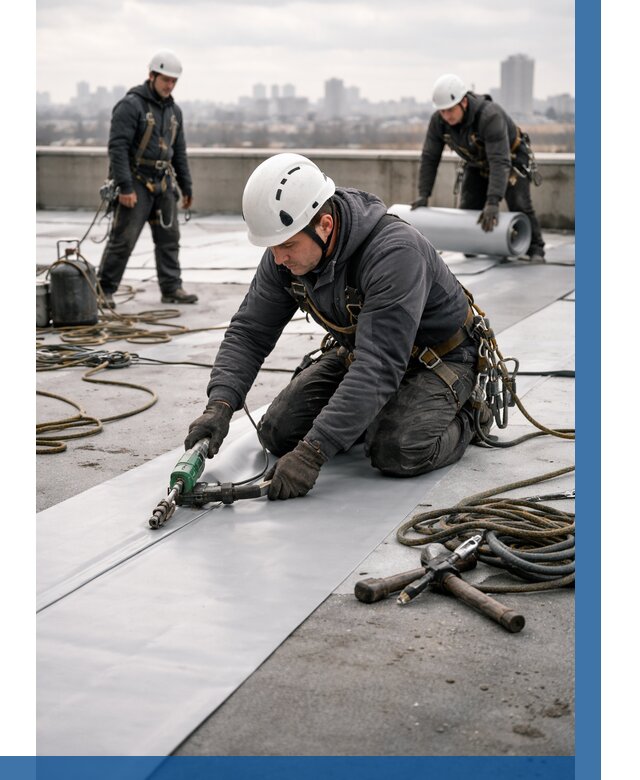 Ремонт мембранной кровли в Йошкаре-Ола от 1841 р./м2 | ВЫСОТНИК-Шкр