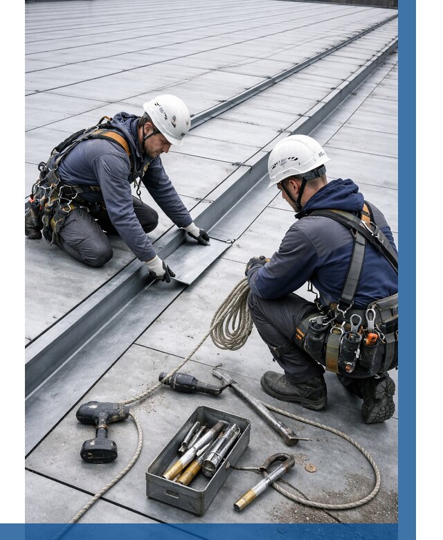 Ремонт фальцевой кровли в Йошкаре-Ола от 716 р. | ВЫСОТНИК-Шкр