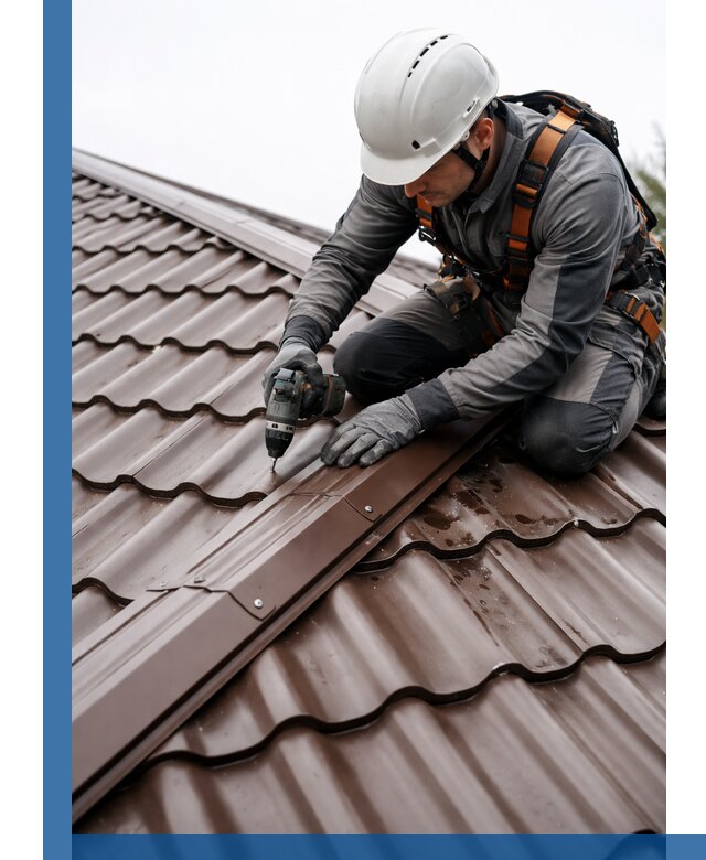 Ремонт металлочерепицы на крыше в Йошкаре-Ола профессионально