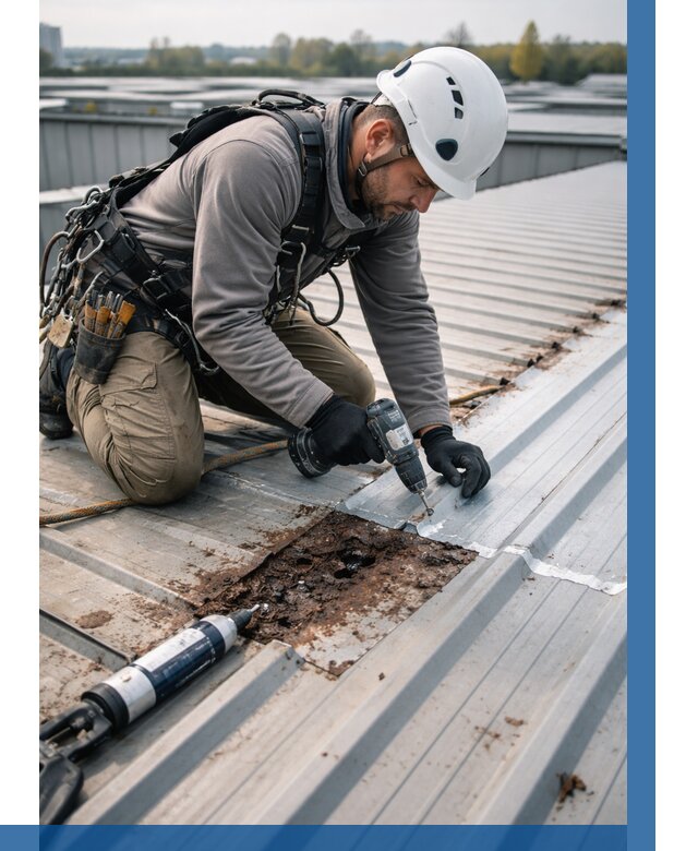 Ремонт профнастила на кровле в Йошкаре-Ола от 716 р. | ВЫСОТНИК-Шкр