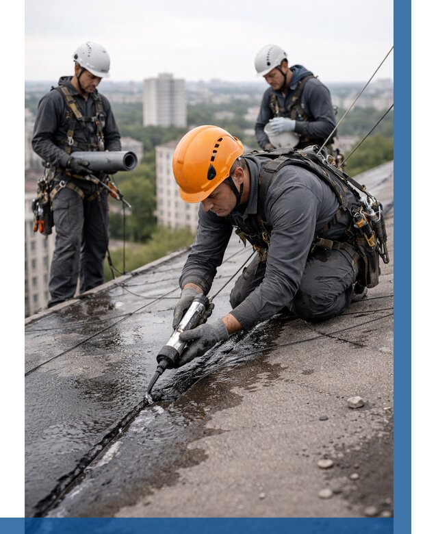 Устранение протечек кровли в Йошкаре-Ола от 12271 р. | ВЫСОТНИК-Шкр