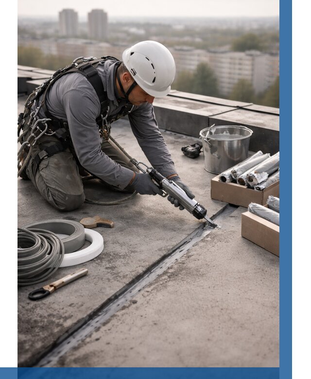 Герметизация швов кровли в Йошкаре-Ола от 460 р./м2 | ВЫСОТНИК-Шкр