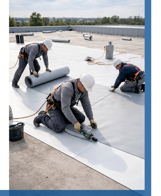 Монтаж мембранной кровли под ключ в Йошкаре-Ола от 1227 р. | ВЫСОТНИК-Шкр