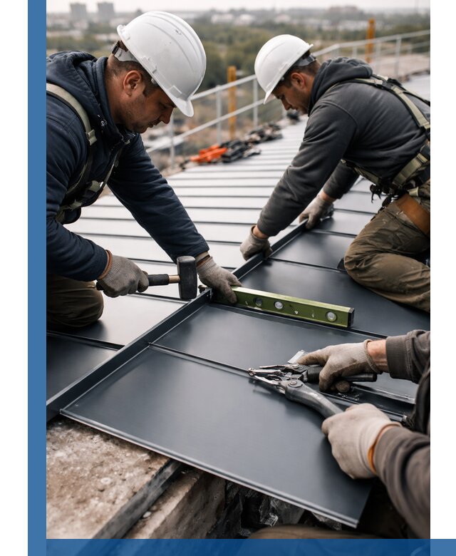 Монтаж фальцевой кровли в Йошкаре-Ола для промышленных зданий