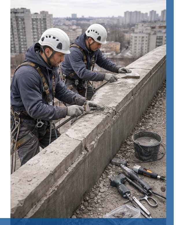 Ремонт парапета на кровле в Йошкаре-Ола от 1534 р. | ВЫСОТНИК-Шкр