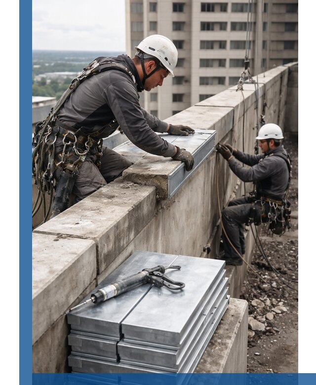Замена парапетных крышек и установка новых в Йошкаре-Ола