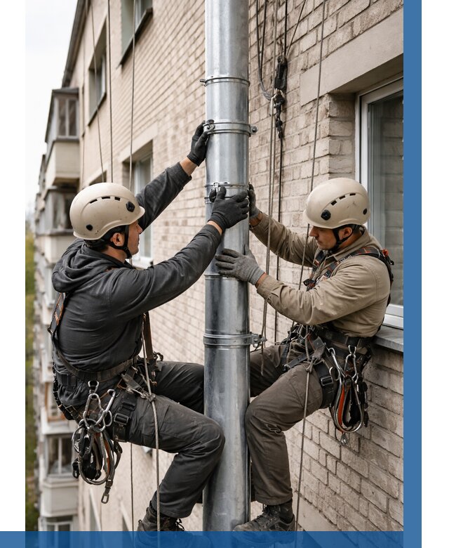 Замена водосточных труб в Йошкаре-Ола от 6647 р. | ВЫСОТНИК-Шкр