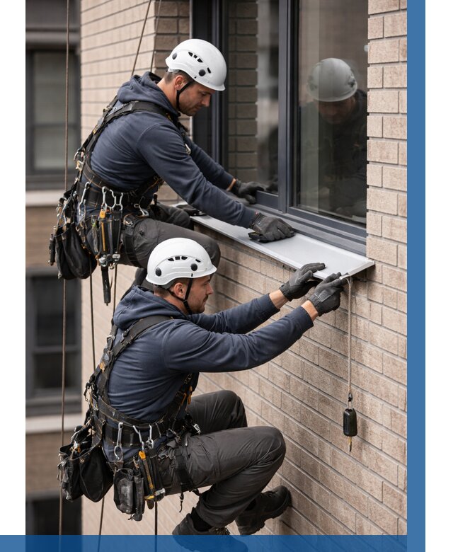 Монтаж оконных отливов под ключ в Йошкаре-Ола от 3579 р. | ВЫСОТНИК-Шкр