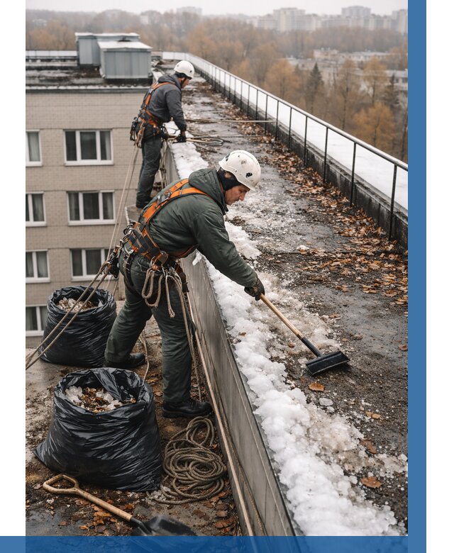 Очистка кровли по периметру в Йошкаре-Ола от 562 р. | ВЫСОТНИК-Шкр