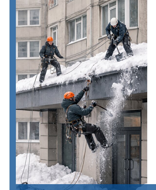 Безопасная очистка навесов от снега в Йошкаре-Ола круглогодично