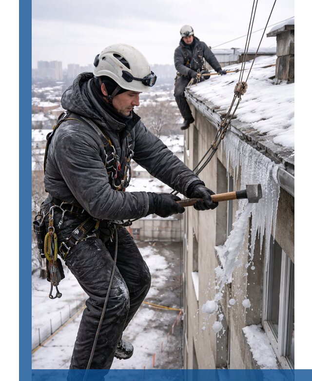 Сбивание и удаление сосулек с крыши в Йошкаре-Ола безопасно
