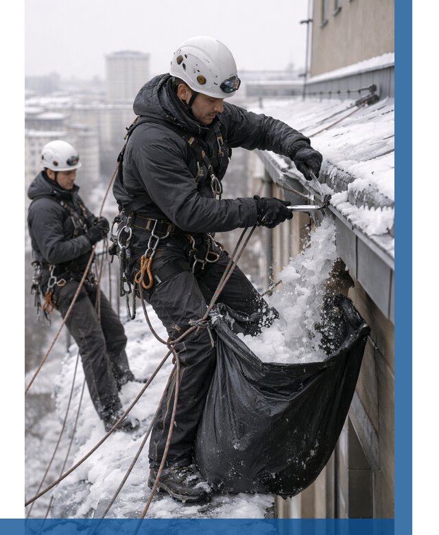 Аварийная очистка крыши в Йошкаре-Ола под ключ от 307 р. | ВЫСОТНИК-Шкр