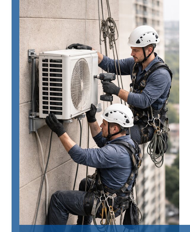 Монтаж внешнего блока кондиционера в Йошкаре-Ола установка и крепление