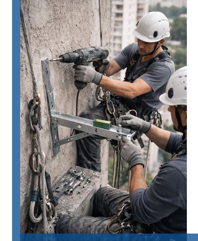 Установка кронштейнов кондиционера и крепежа в Йошкаре-Ола