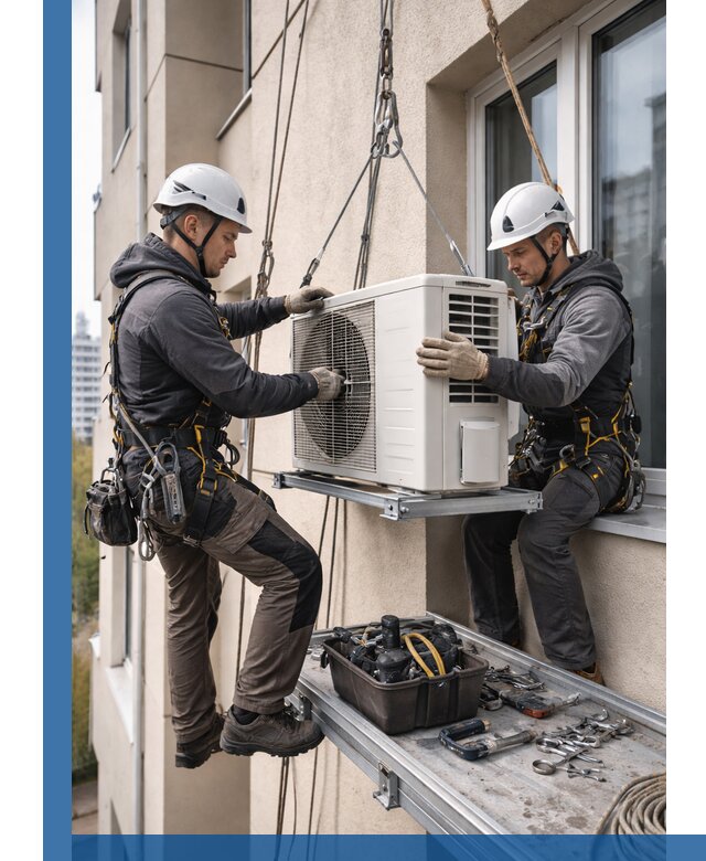 Перенос внешнего блока кондиционера в Йошкаре-Ола с монтажом и крепежом