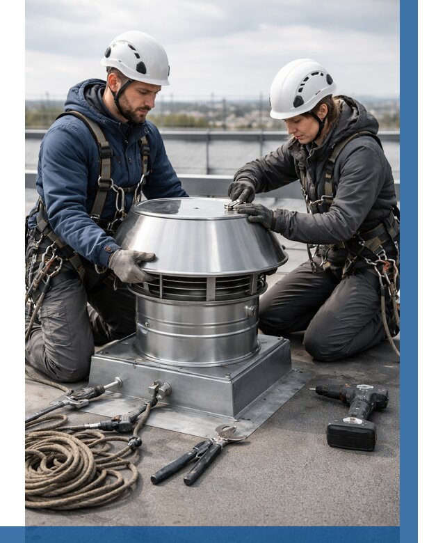 Установка дефлекторов на кровле в Йошкаре-Ола от 4602 р. | ВЫСОТНИК-Шкр