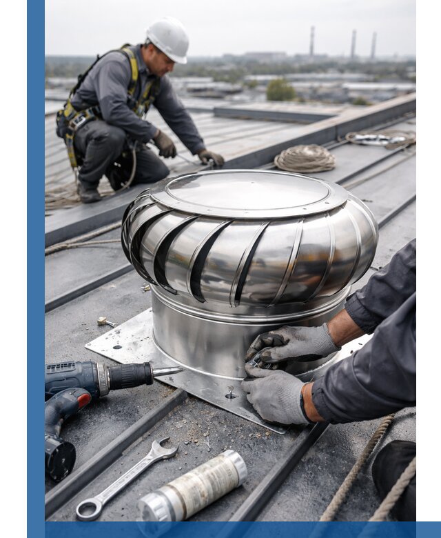 Установка дефлекторов на кровле в Йошкаре-Ола профессионально