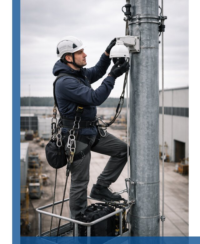 Профессиональная установка видеокамер на мачте в Йошкаре-Ола