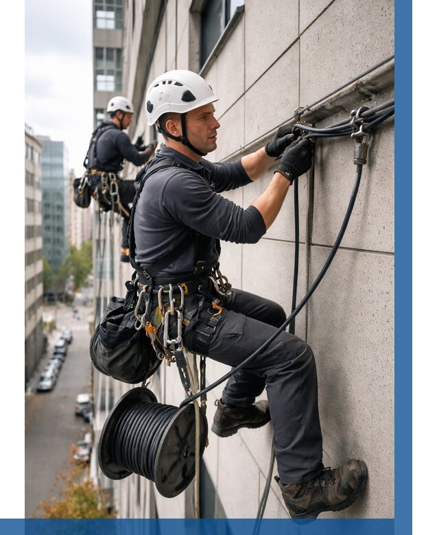 Прокладка кабеля по фасаду в Йошкаре-Ола от 358 р. | ВЫСОТНИК-Шкр