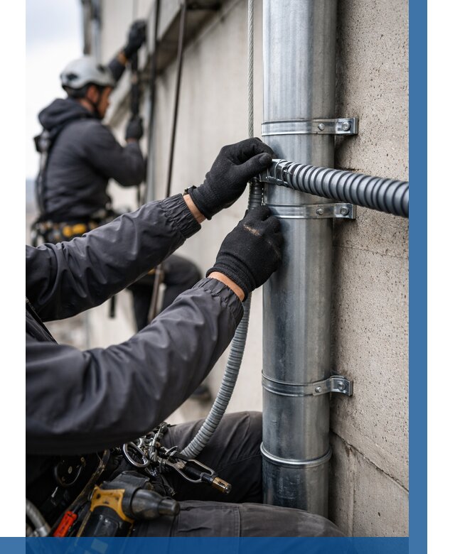 Монтаж гофры для кабеля в Йошкаре-Ола от 307 р. | ВЫСОТНИК-Шкр