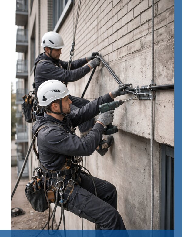 Крепление кабеля на фасаде в Йошкаре-Ола от 358 р. | ВЫСОТНИК-Шкр