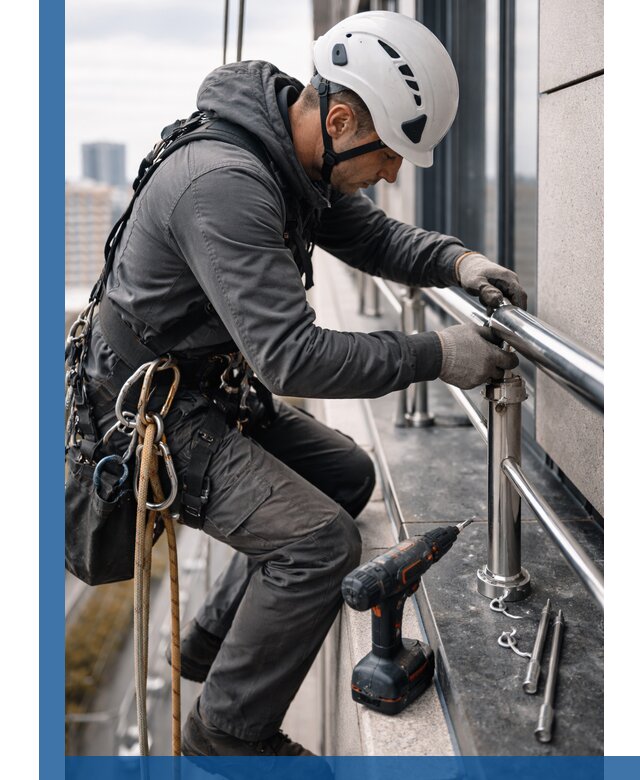 Монтаж ограждений на высоте в Йошкаре-Ола для зданий и конструкций