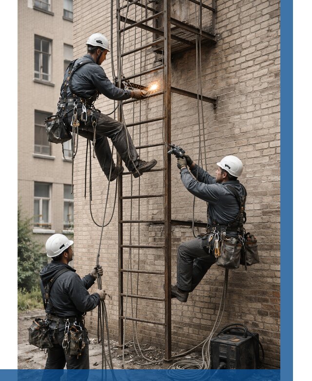 Ремонт пожарной лестницы в Йошкаре-Ола от 7670 р. | ВЫСОТНИК-Шкр