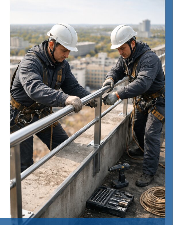 Монтаж перил на высоте в Йошкаре-Ола от 2557 р. | ВЫСОТНИК-Шкр