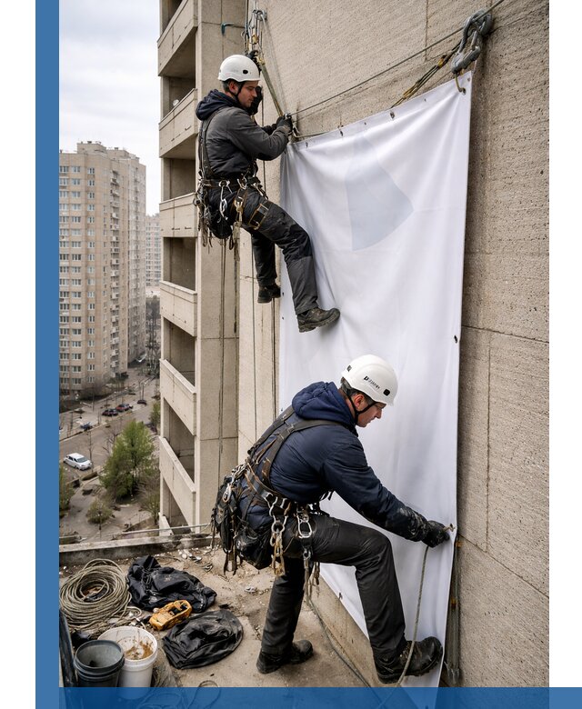 Профессиональный монтаж баннеров на фасаде в Йошкаре-Ола